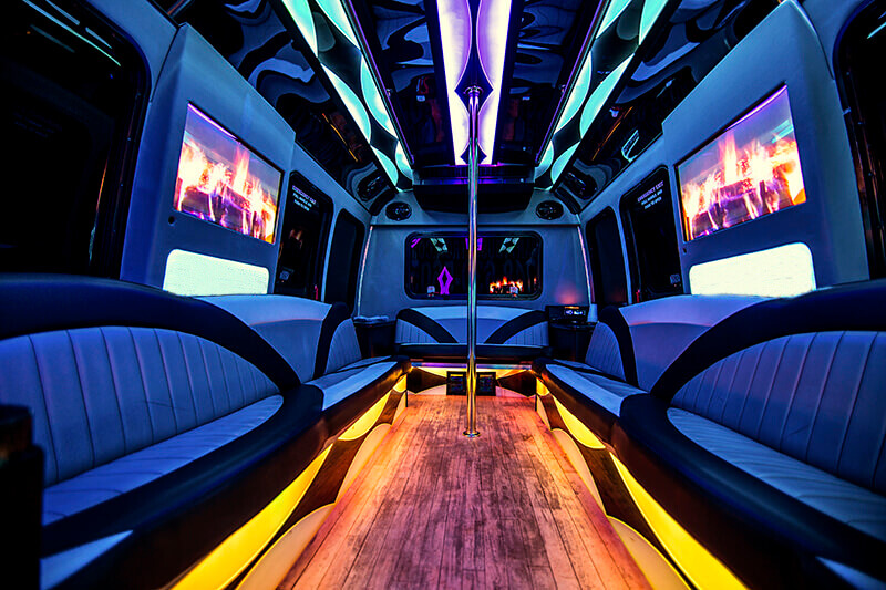 deluxe party bus interiors